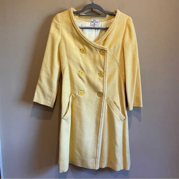 Vintage Vogue Paris Originals Yellow Wool Coat - Picture 1 of 11